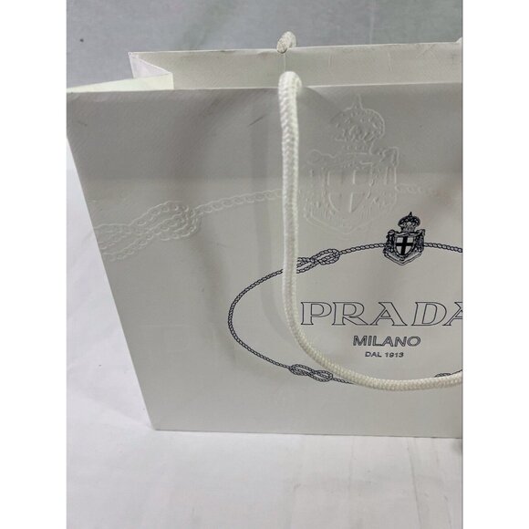 Prada Paper Reusable Shopping Bag Rope Handle White 9.6" x 13.6 " x 5.5" - Picture 7 of 12
